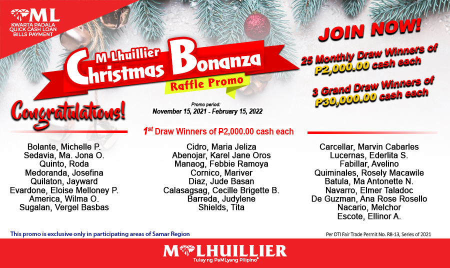 Christmas Bonansa 1stDraw Website