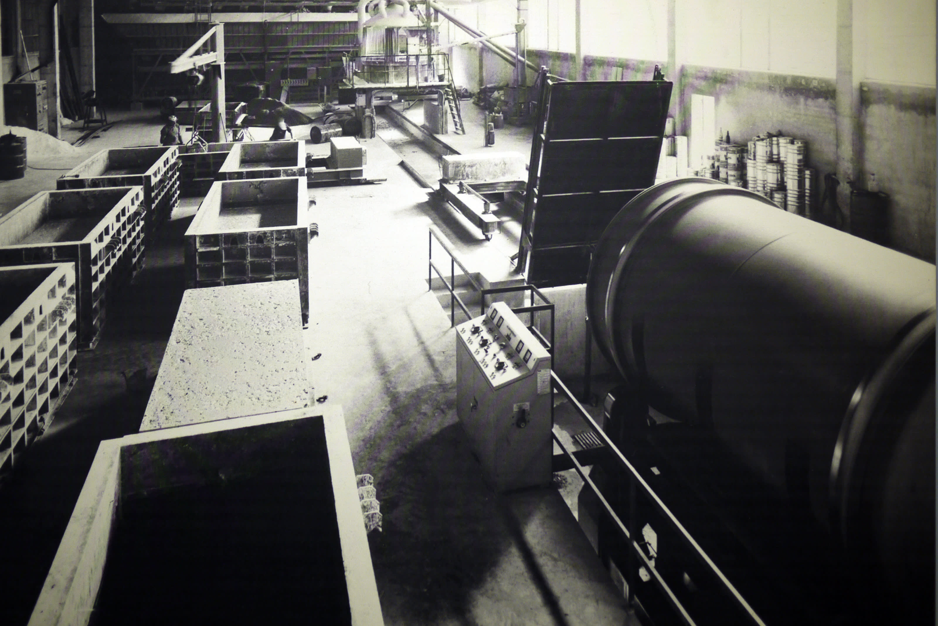 Archive image of an early precast terrazzo production from 1965.