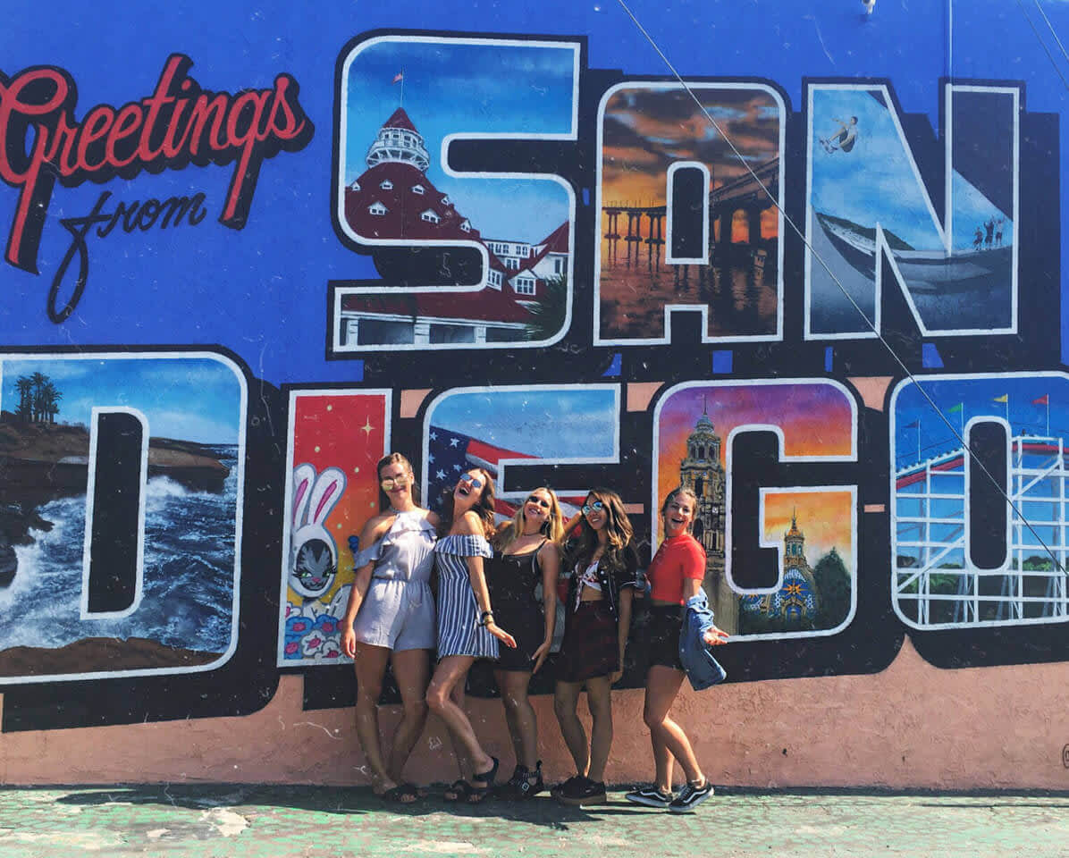 True Stories Pictured on the left: a group of au pair friends visiting sunny San Diego