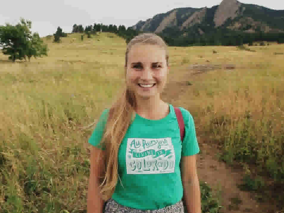 Flo goes for a hike when she has a little time off as an au pair