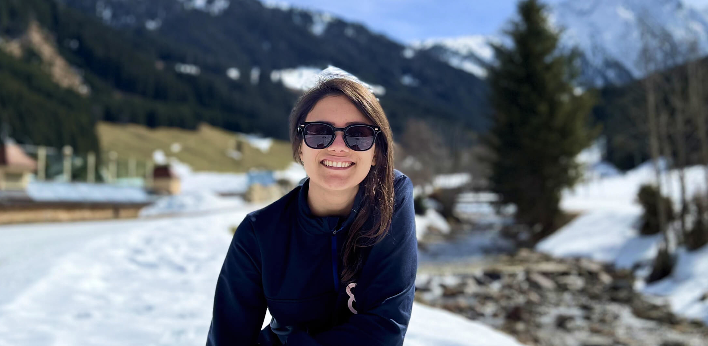 Gabriela Chiquetto in de sneeuw in Gerlos tijdens het weekendje weg