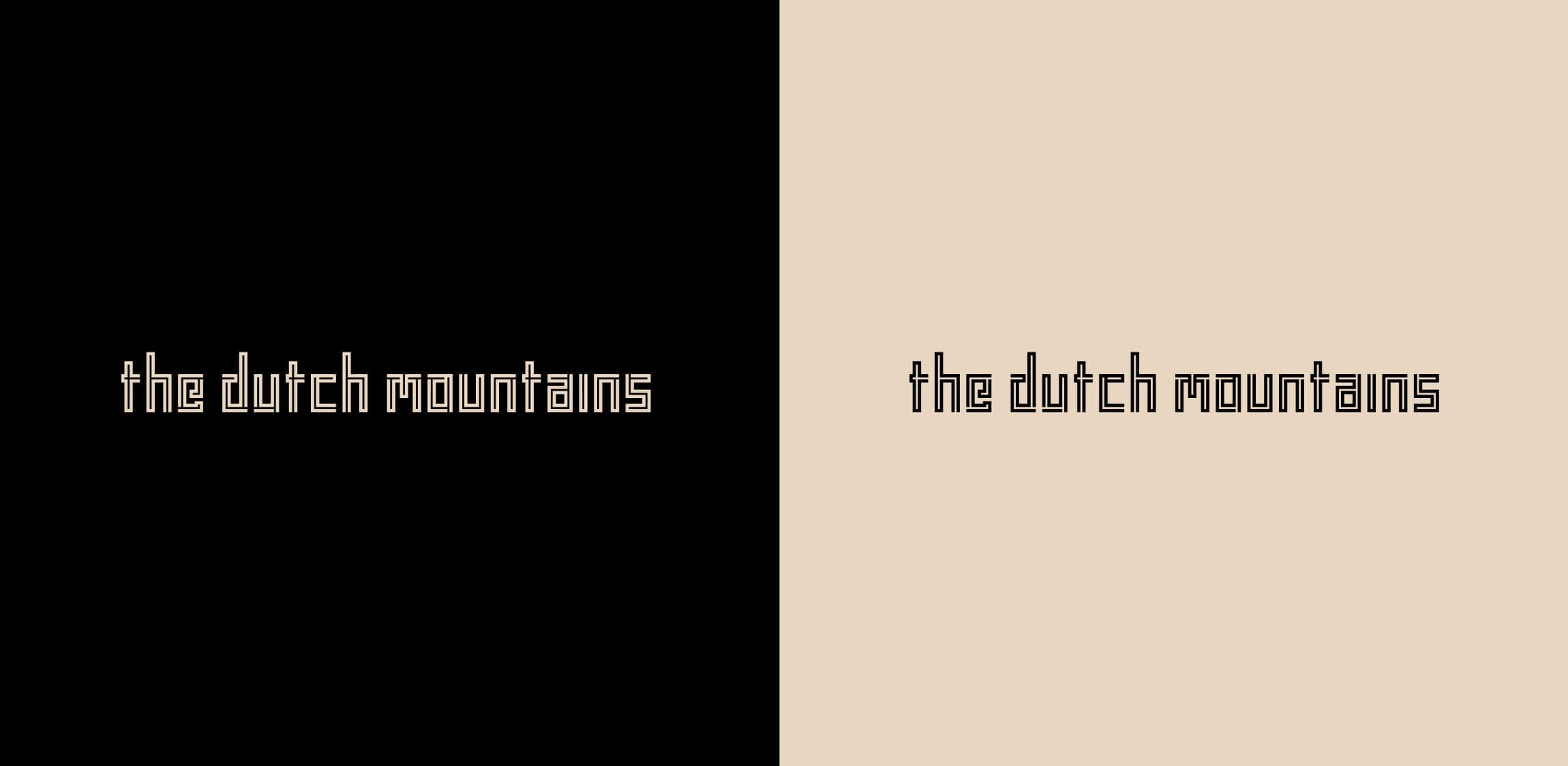 Twee versies van het logo van The Dutch Mountains, donkere en lichte versie.