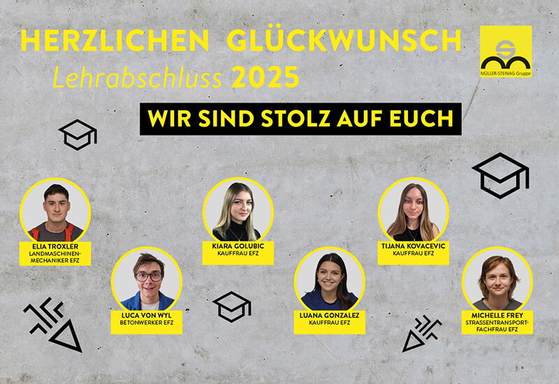 Lehrabschlüsse MÜLLER-STEINAG Gruppe 2025