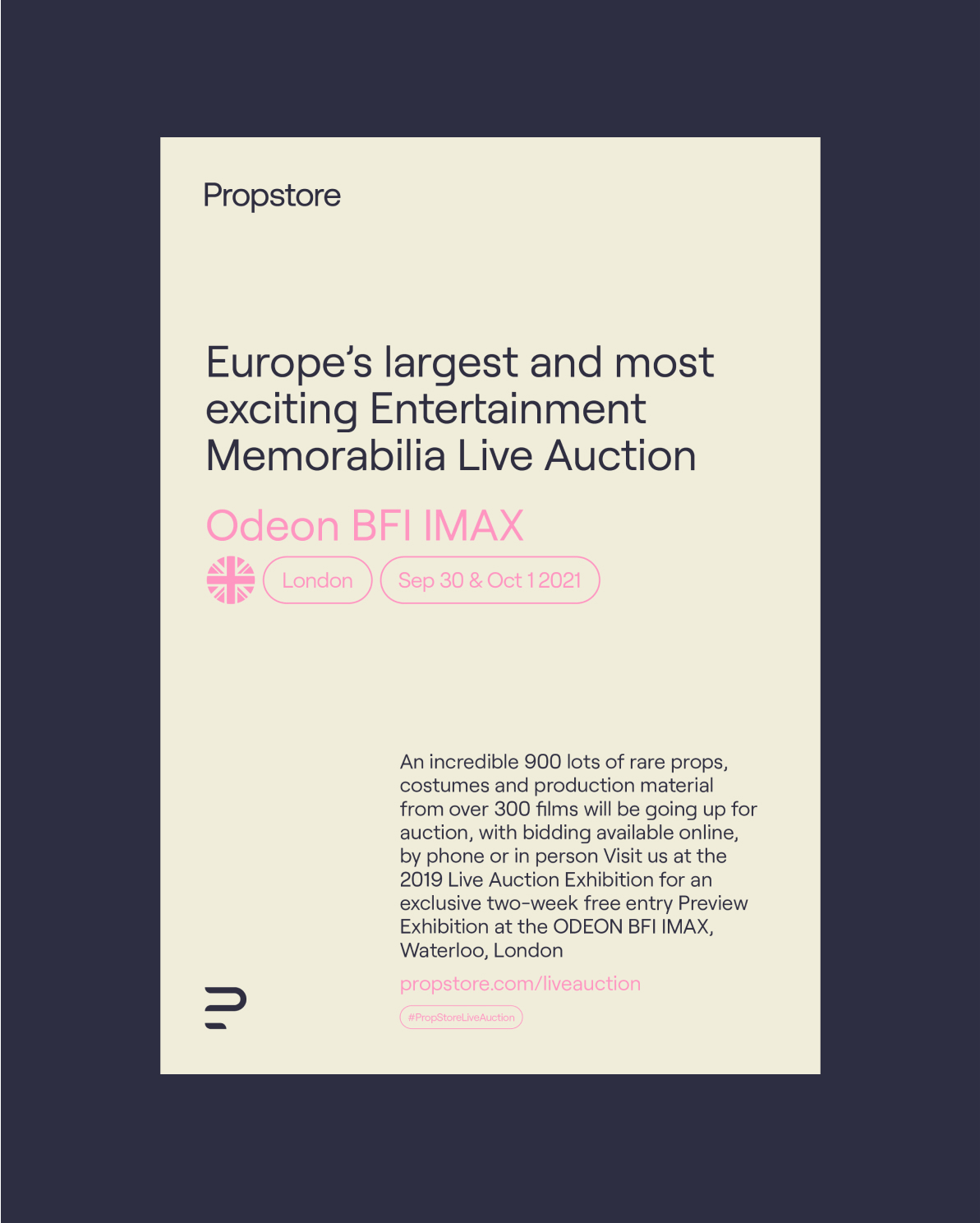 Propstore A5 flyer reverse