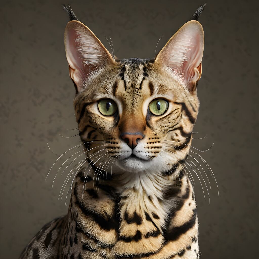 Savannah kat kijkt in camera