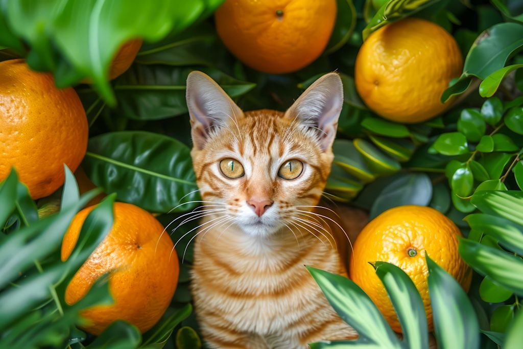 Chat et agrumes