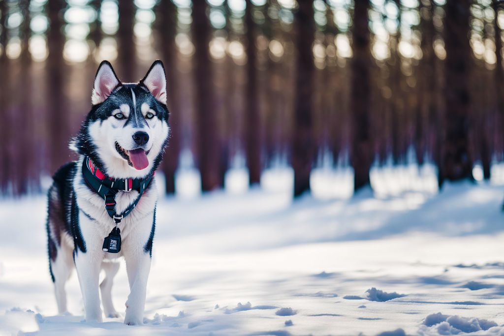 husky adulte dans la neige