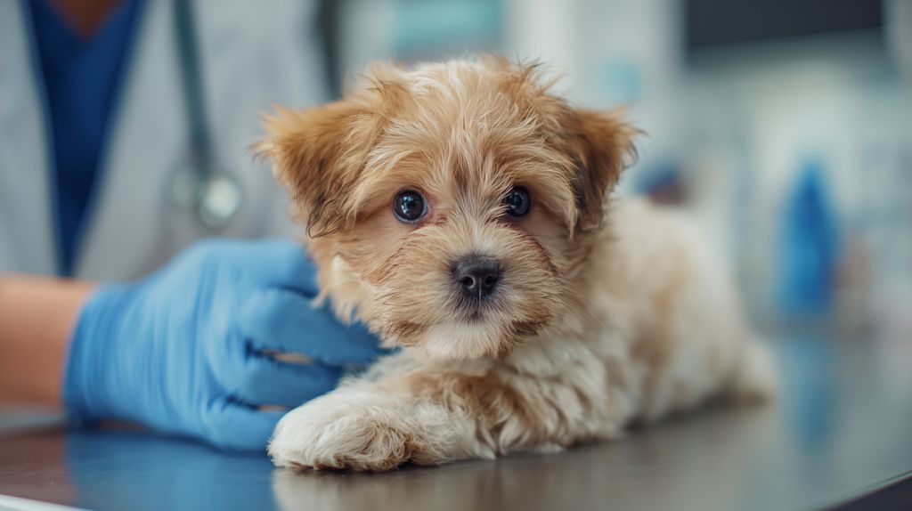 chiot qui a le nez qui coule