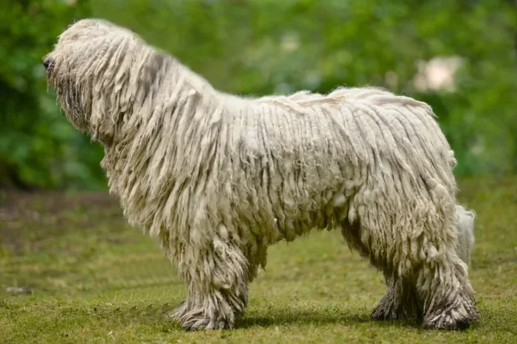 komondor de profil herbe