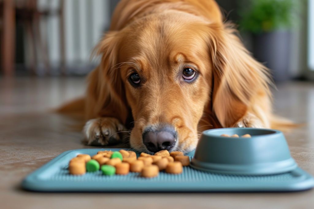 chien devant des friandises