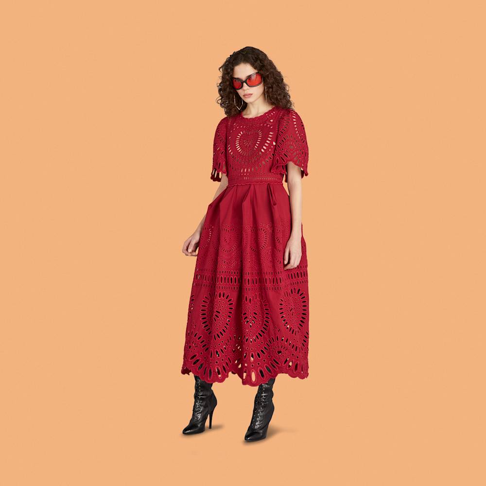 Saint Foy eyelet short sleeve dress by Sea