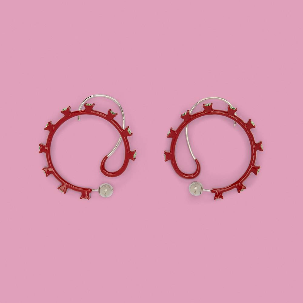 Crystal Upside Down Hoops by Panconesi