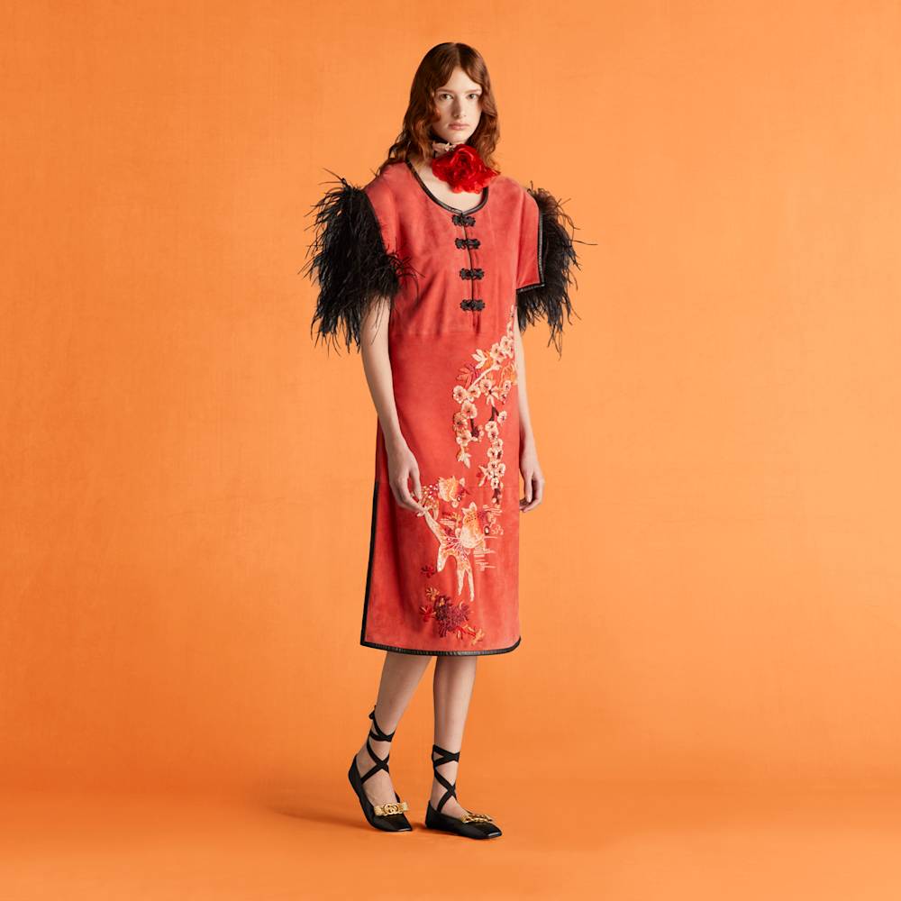 Gucci vintage suede dress, 1981