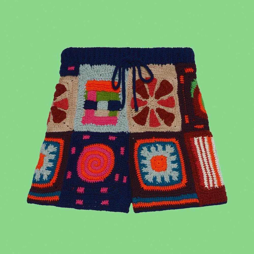 Great granny square shorts by The Elder Statesman