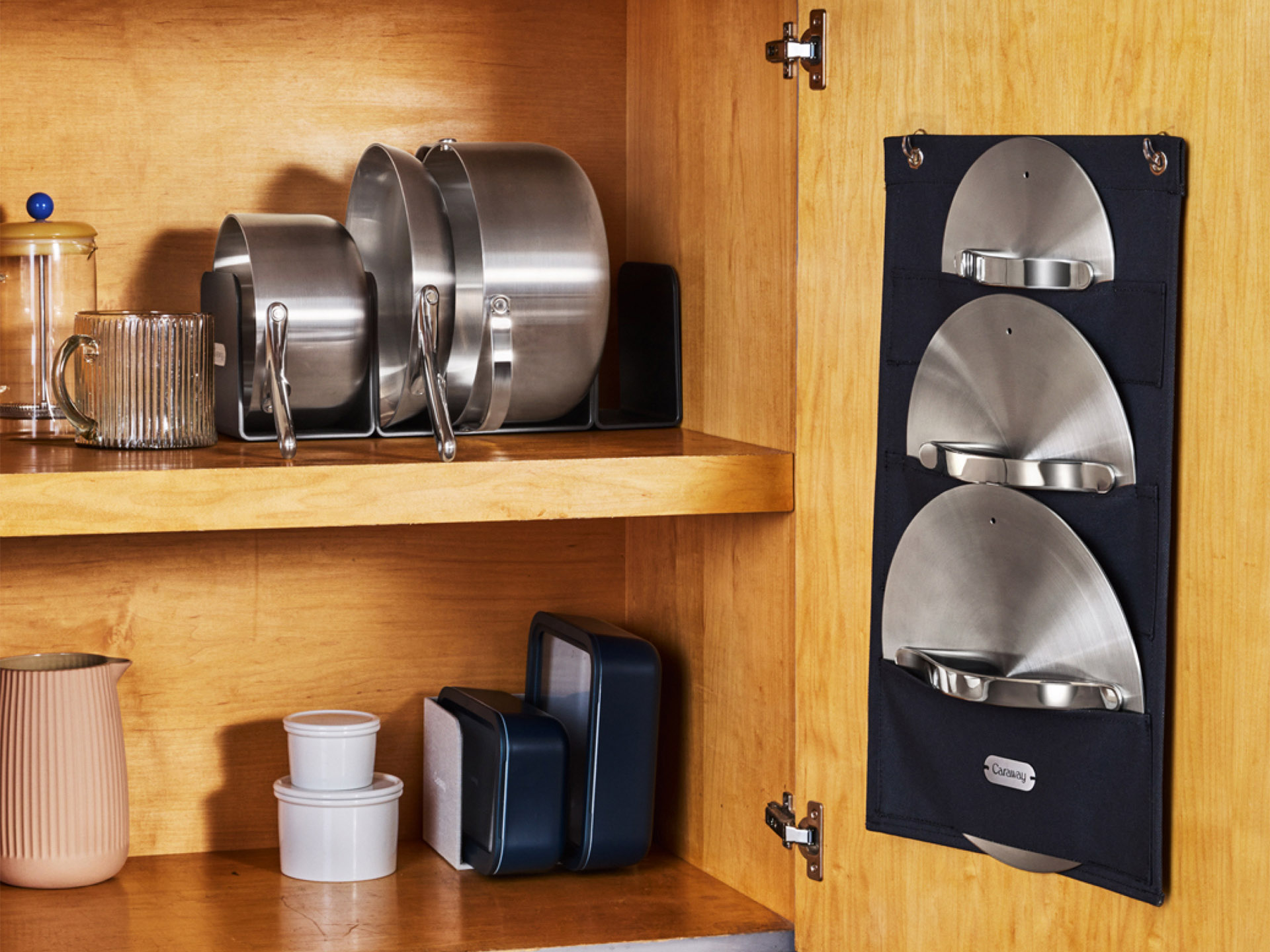 Cookware Set - Stainless Steel - Lifestyle Storage in Cabinet