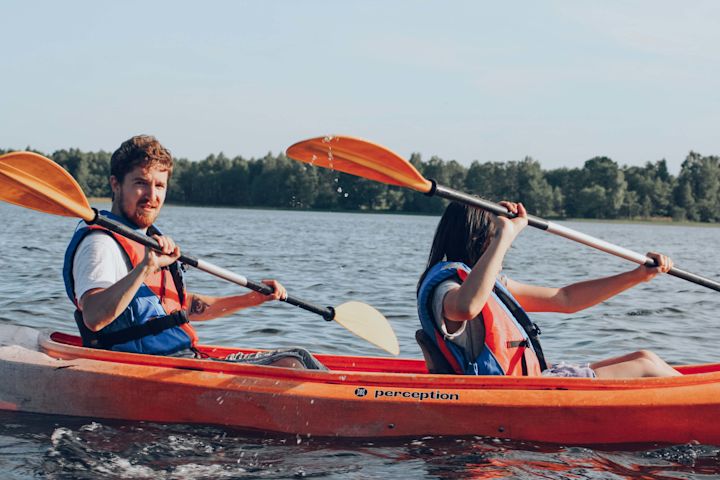 Kayaking in the lake waters