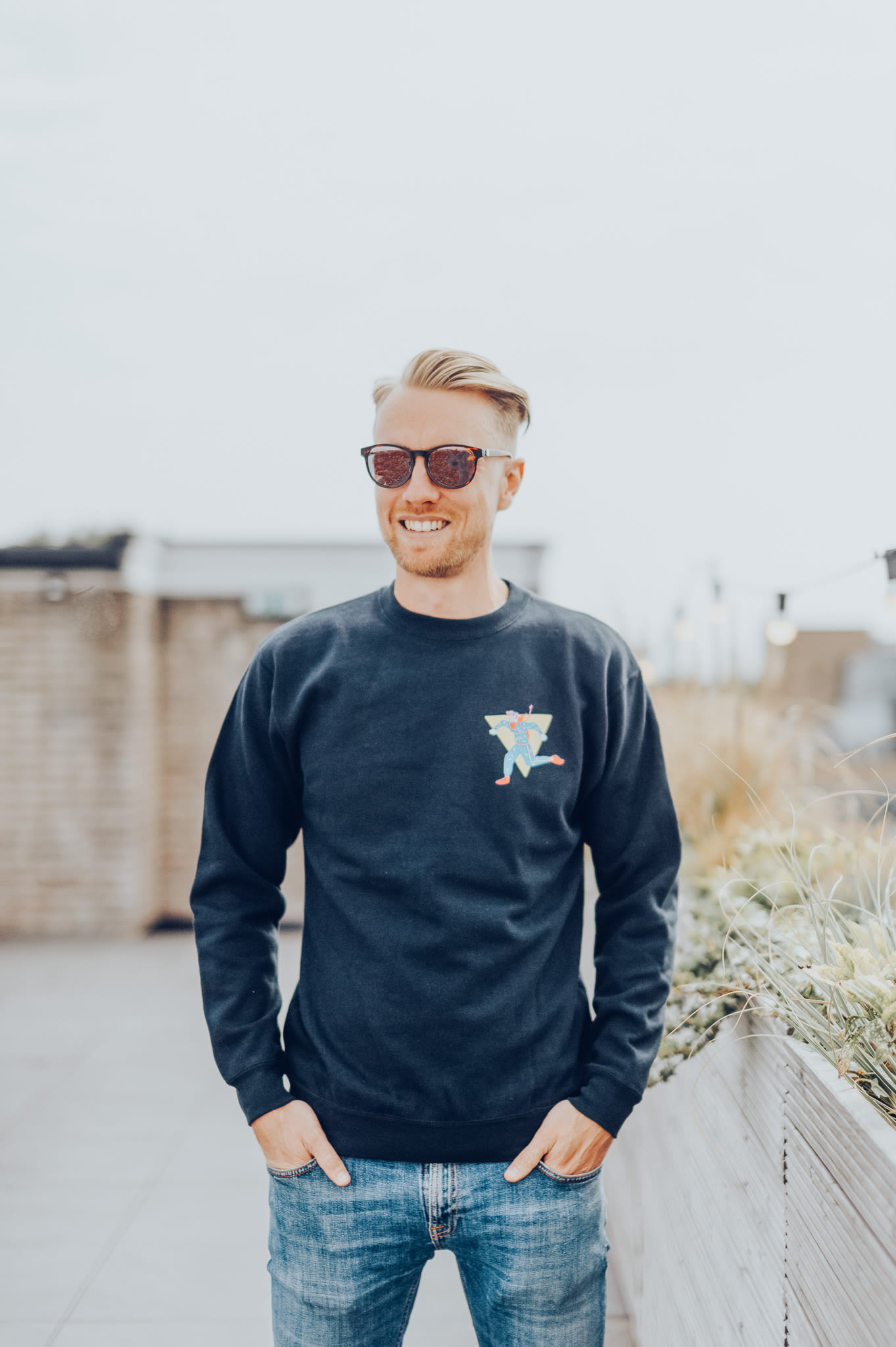 Navy Blue Sweater Male Figure
