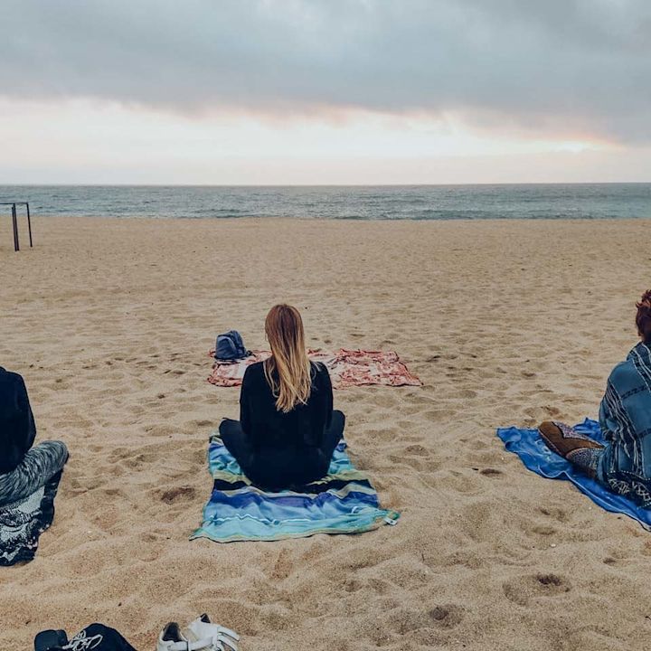 Beach front yoga