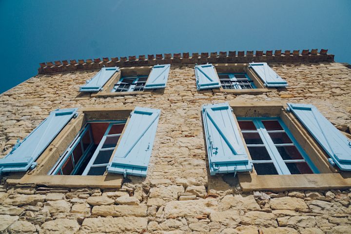 Blue shutters
