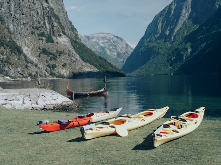 Kayaks on the waterfront