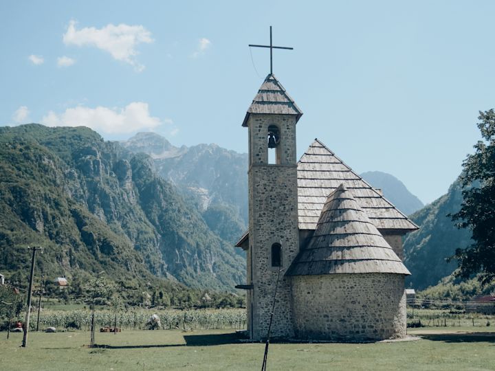 Church nestled in a quiet valley