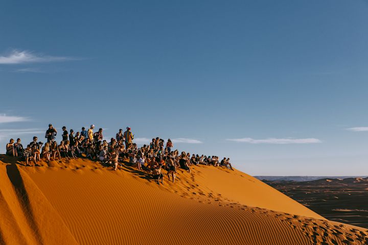 Watching the sunset over the Sahara