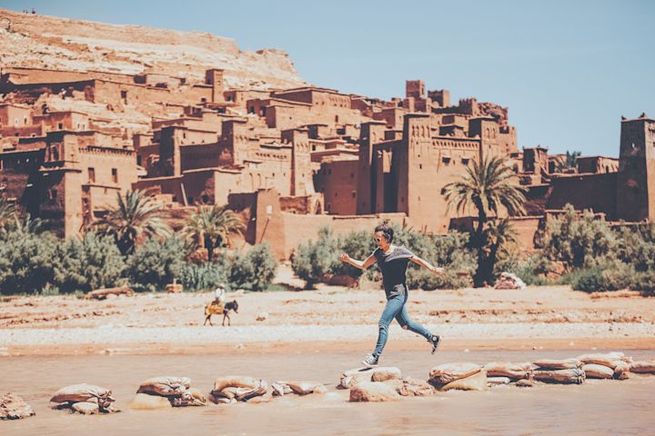 Rock hopping at Aït Benhaddou