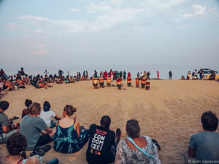 Drummers on the beach
