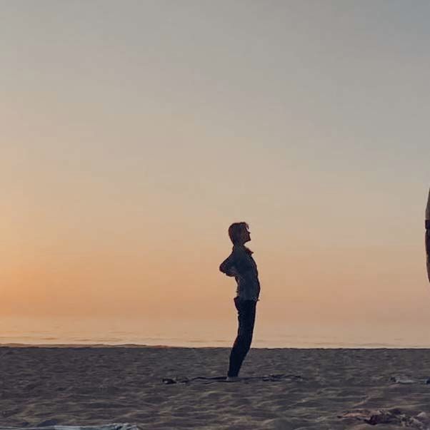 Beach sunset meditation