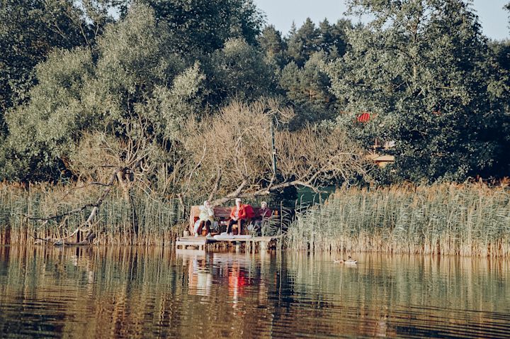Locals on the river shore