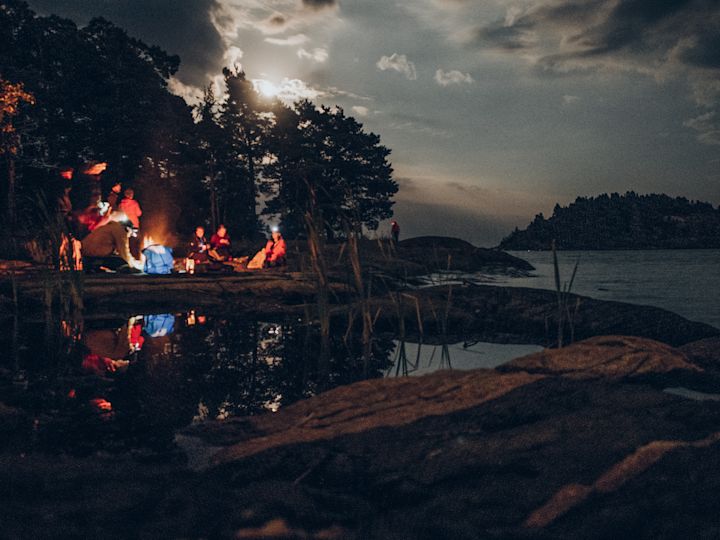 Campsite by night