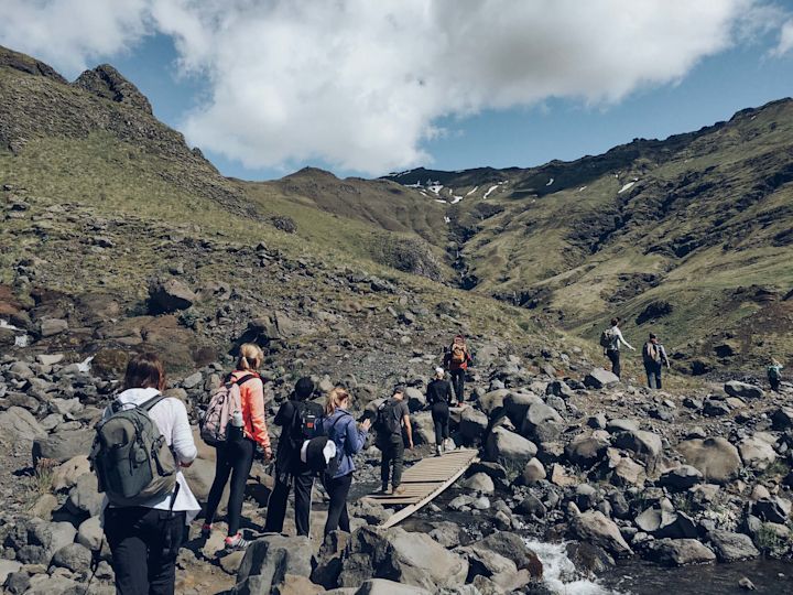 Mountain trekking