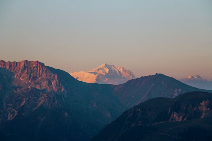 Sun setting on the Alps