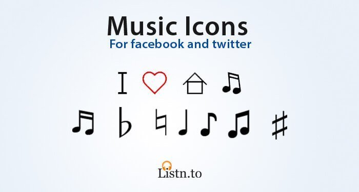 Cover Image for Musical icons for Facebook and Twitter (Notes Emoji)