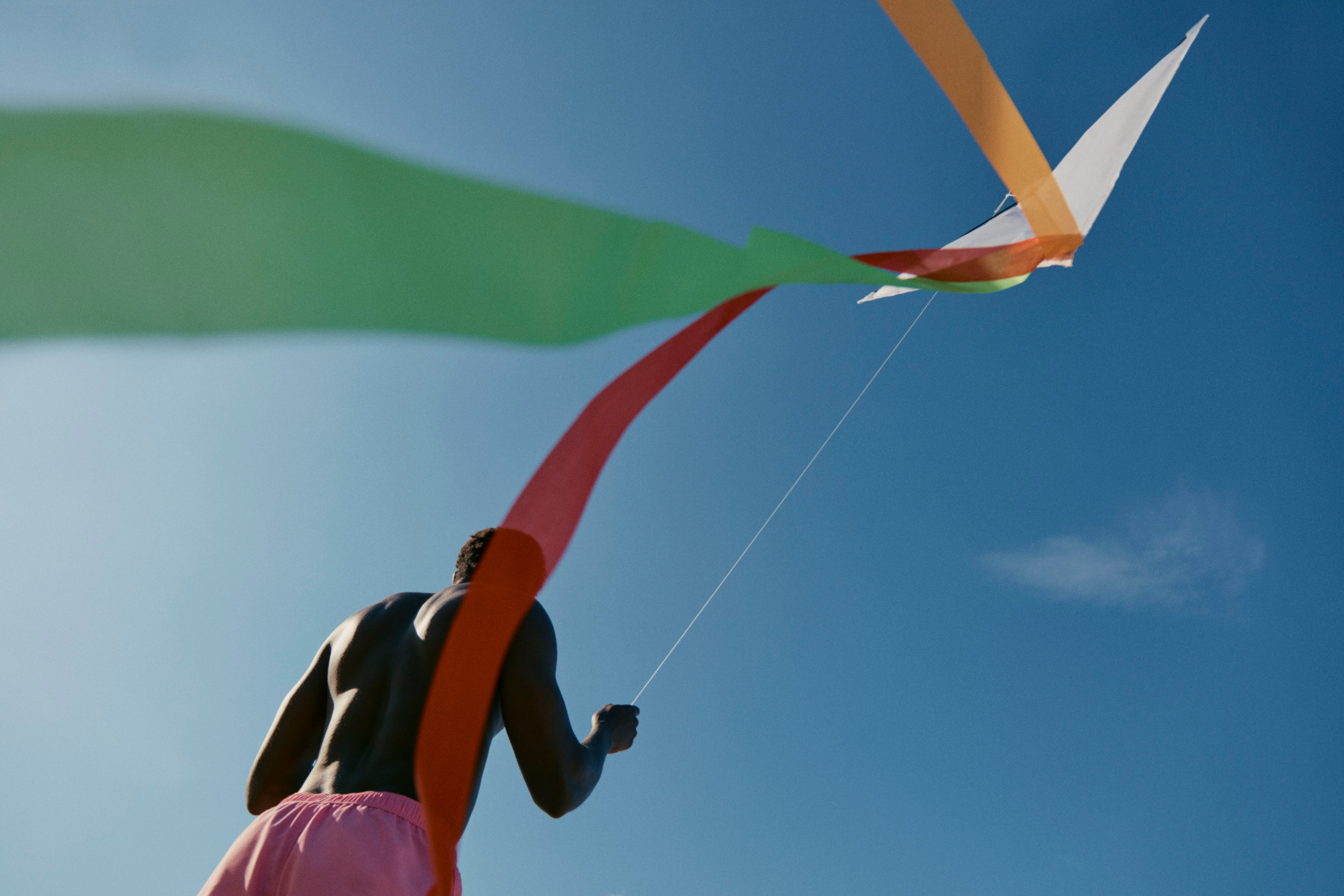 Man flying kite