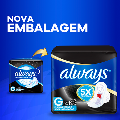 Absorvente Always Noturno Noites Tranquilas Com Abas Seca