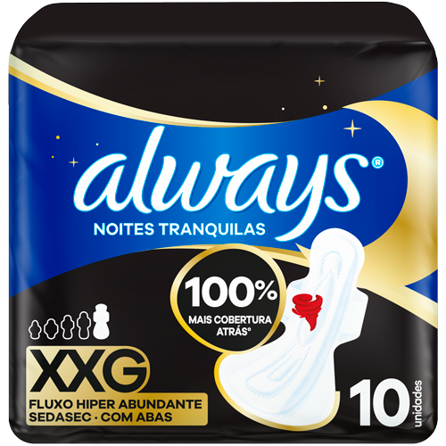Absorvente Always Noturno Hiperlongo Noites Tranquilas Com Abas Suave