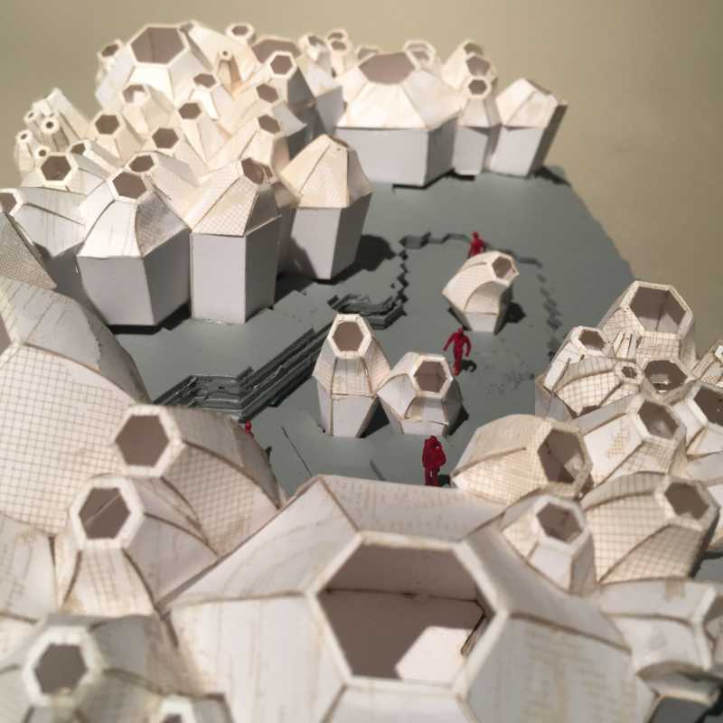 a bunch of laser cut architectural models