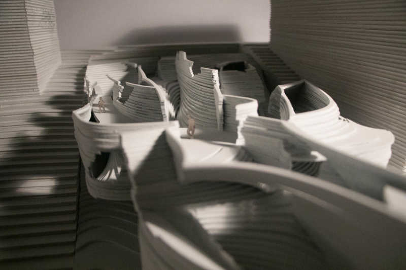 laser cut of an architecture model close up
