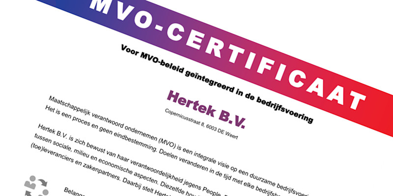 MVO-certificaat VEBON-NOVB voor Hertek en Hi-Safe