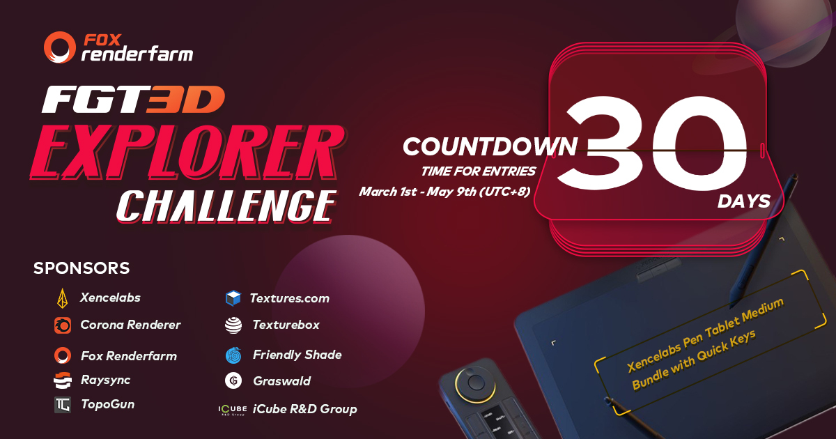 Call For Submissions: FGT3D Explorer Challenge; Win Pen Tablet Bundle and More Prizes!