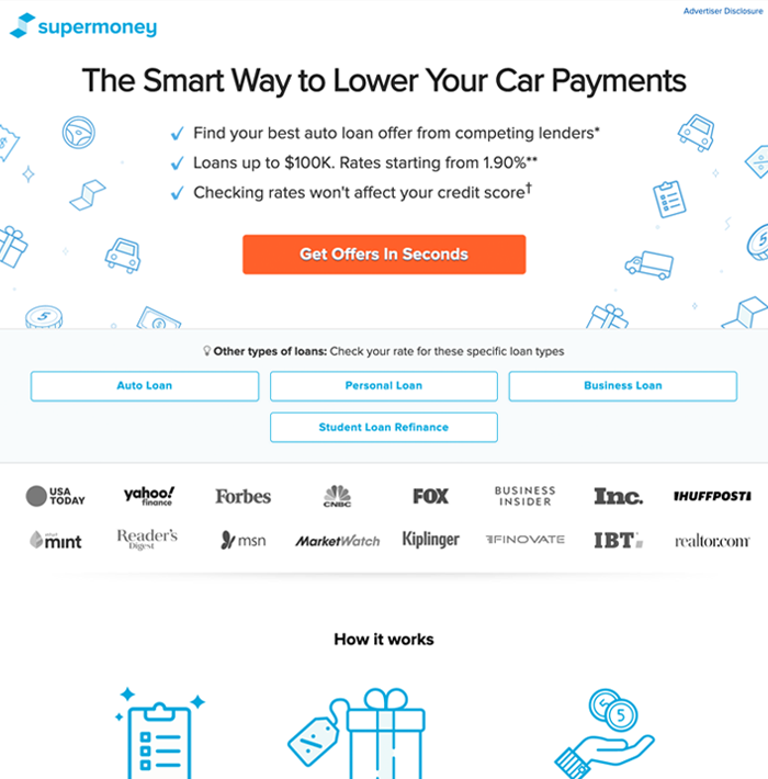 SuperMoney Auto Refinance screenshot