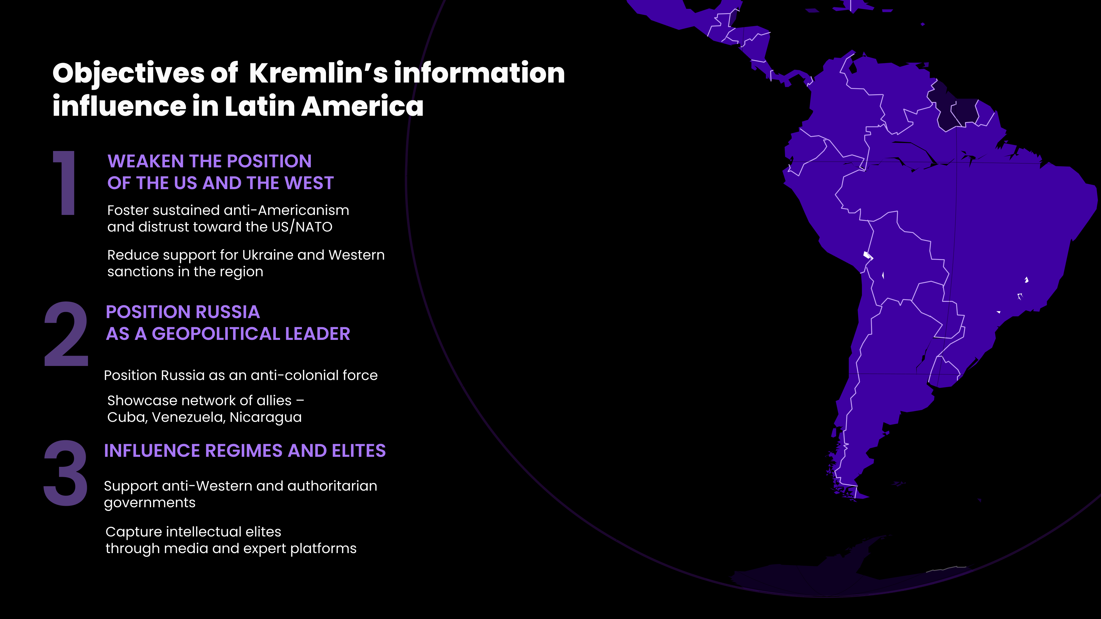 Objectives of Russia’s information influence in Latin America 1