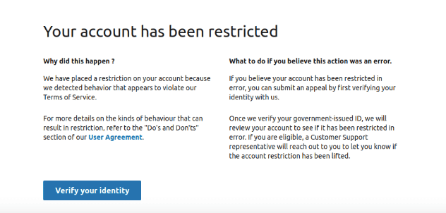 linkedin account restriction message