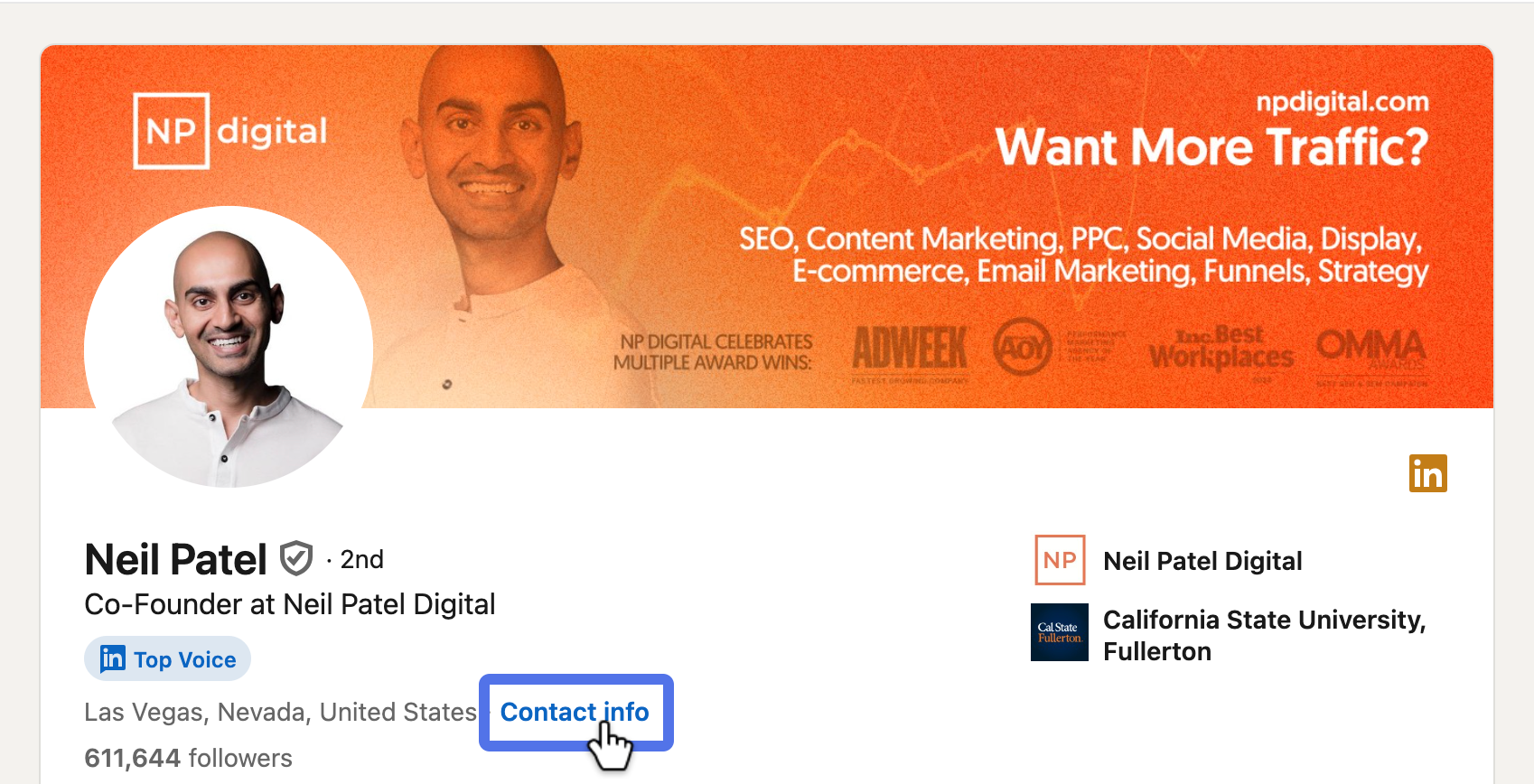 linkedin contact info