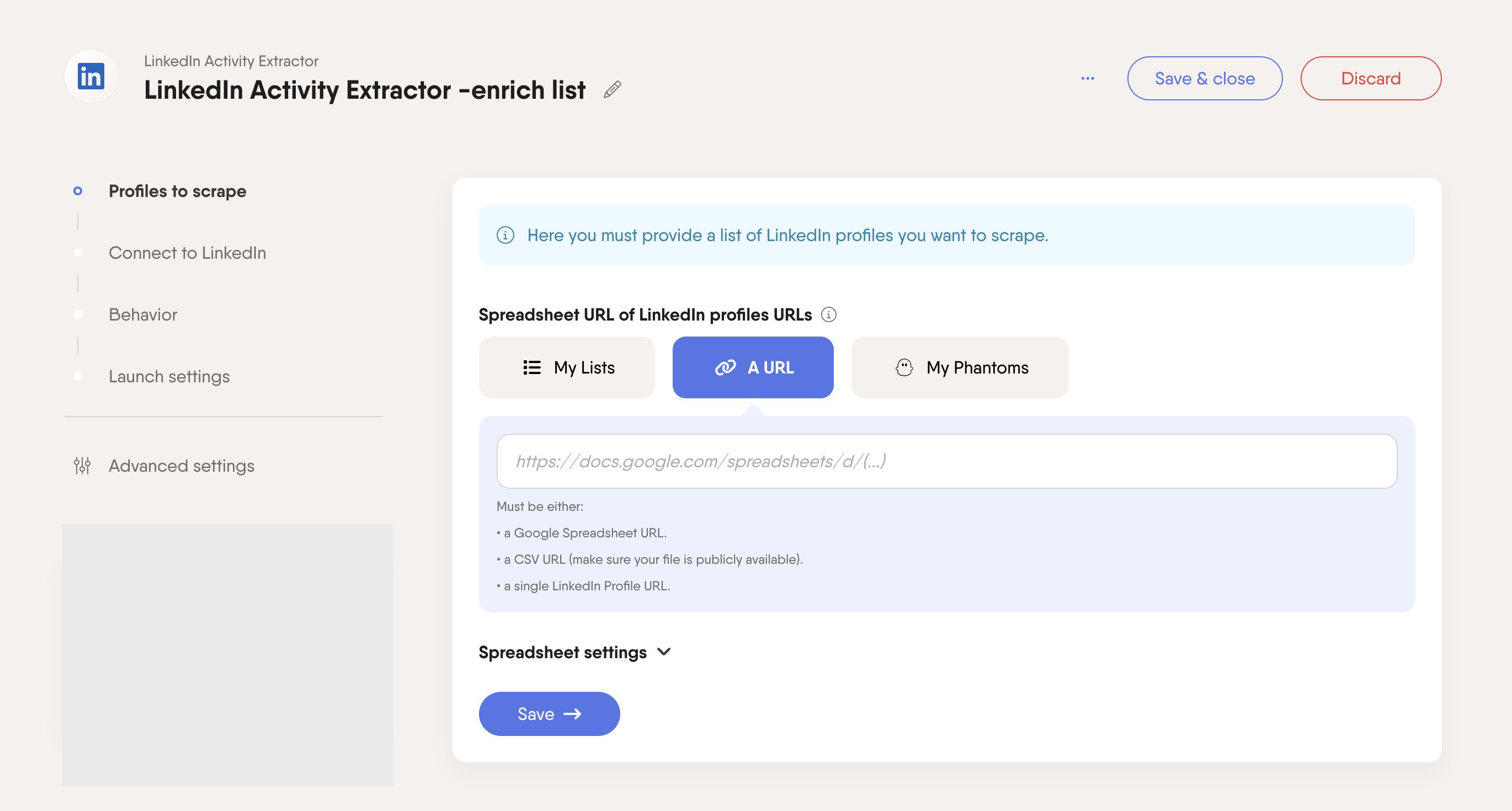 linkedin activity extractor enrich leads