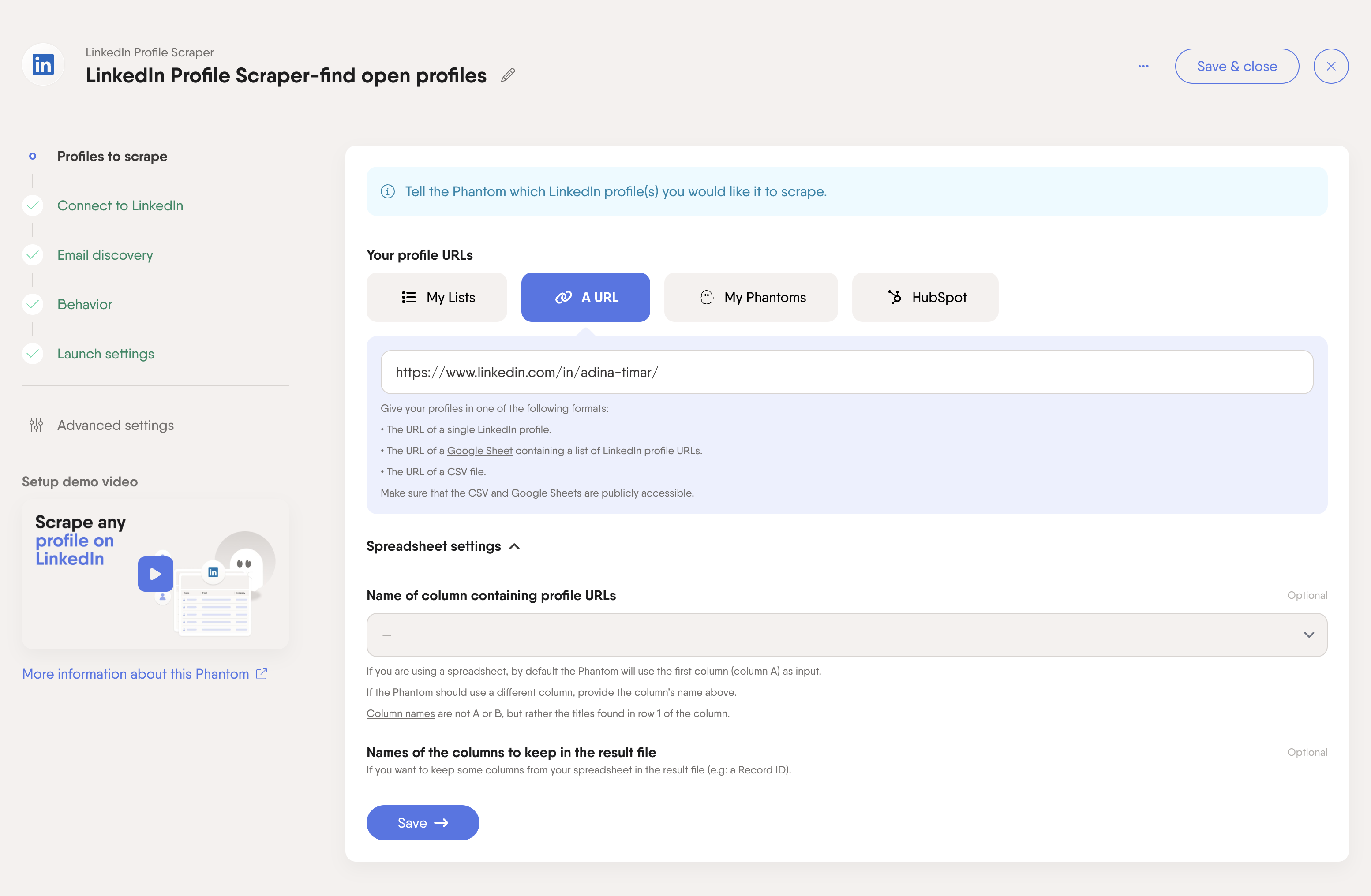 linkedin profile scraper find open profiles phantom