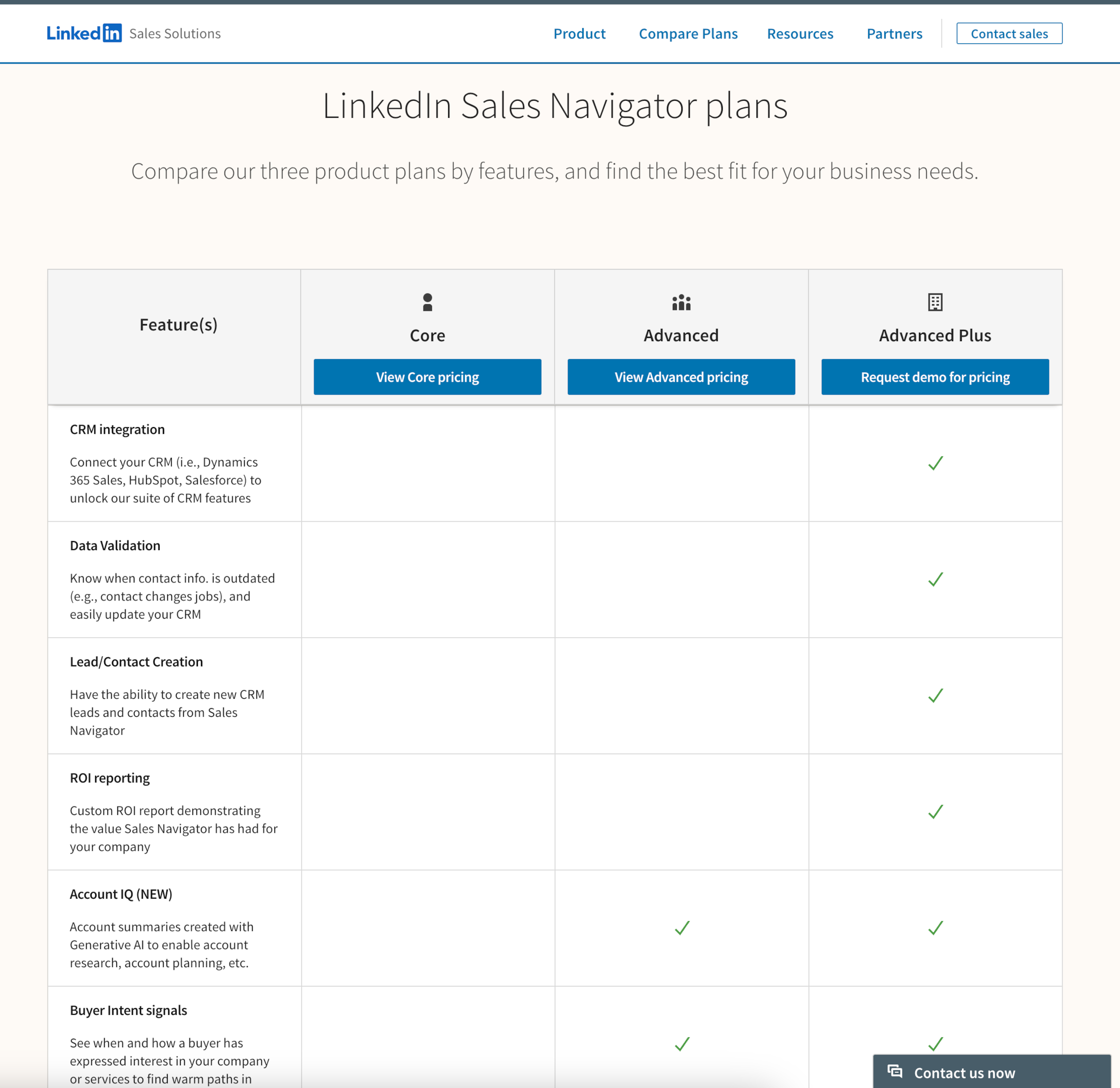 linkedin sales navigator pricing plans