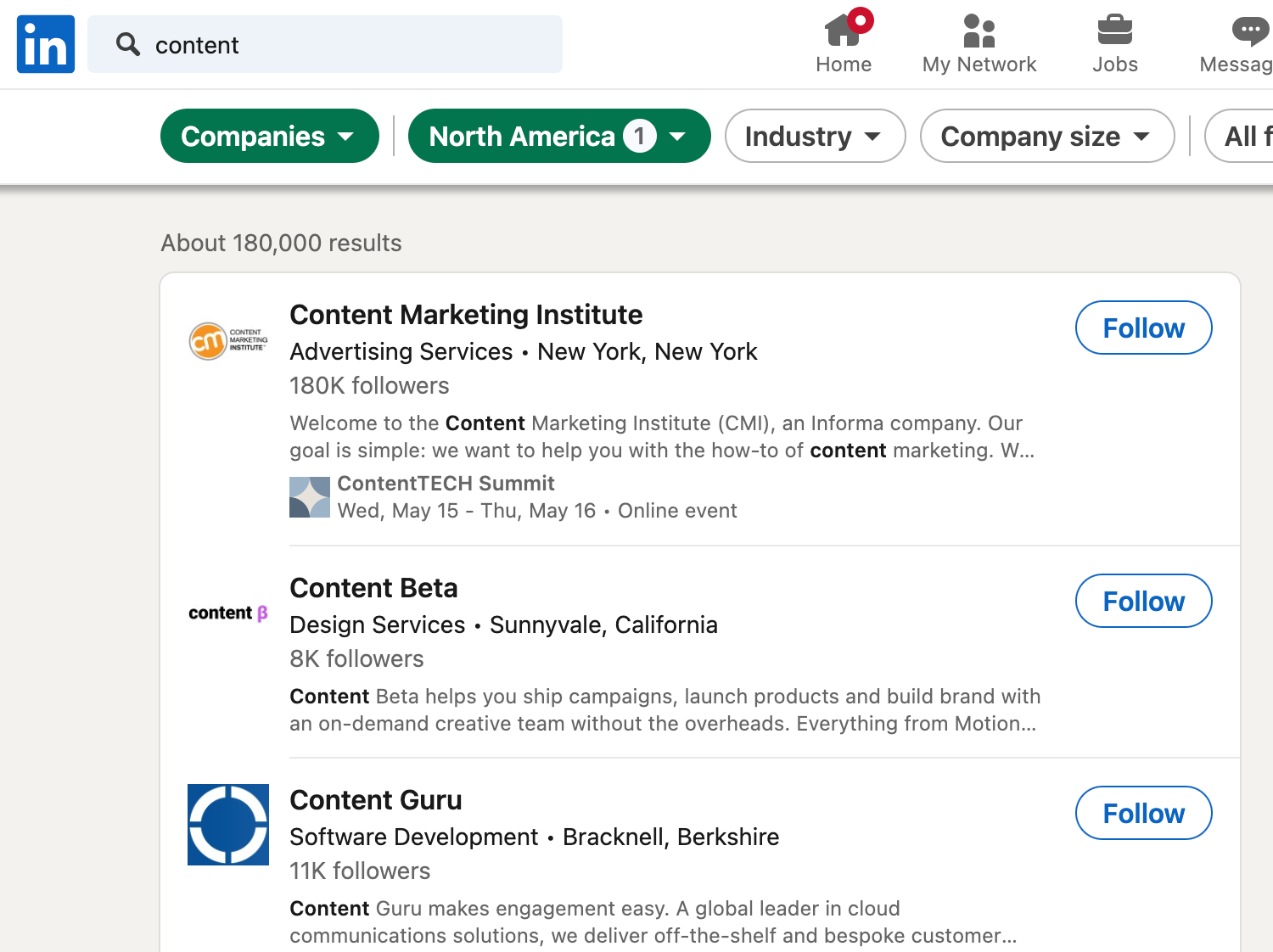 linkedin competitor network