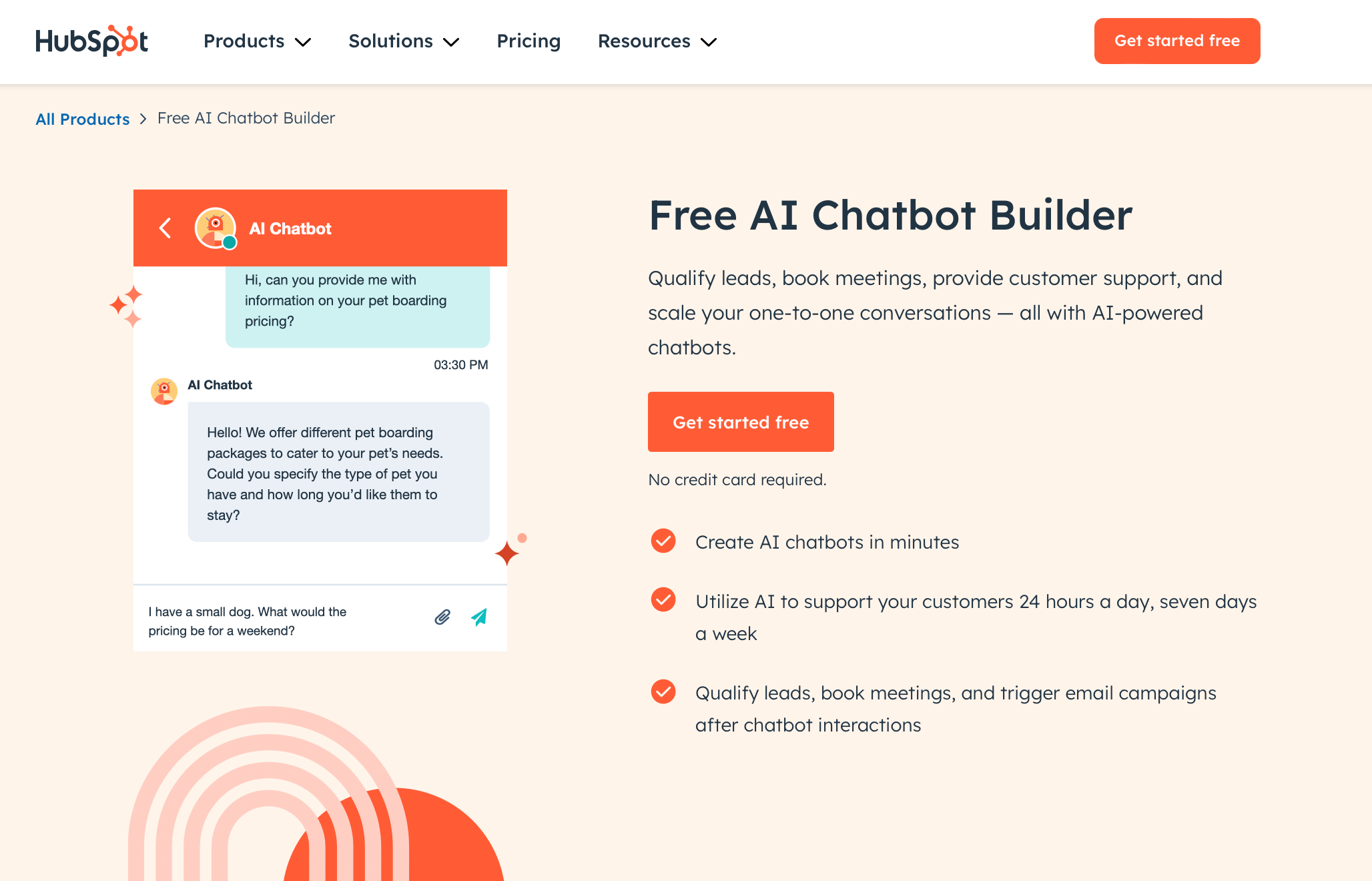 hubspot chat builder